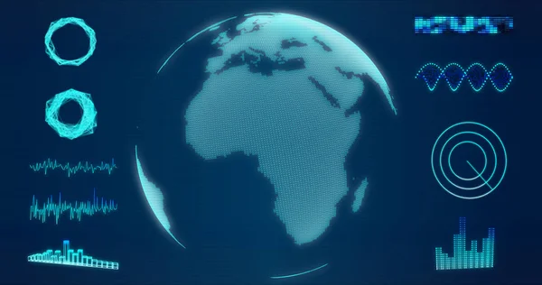 Mavi Arka Plan Render Üzerinde Avrupa Afrika Haritası Ile Soyut Stok Resim