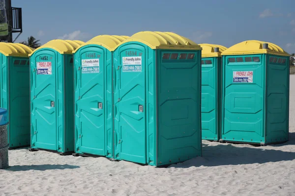 Long Rows Mobile Toilets — Stock Photo, Image