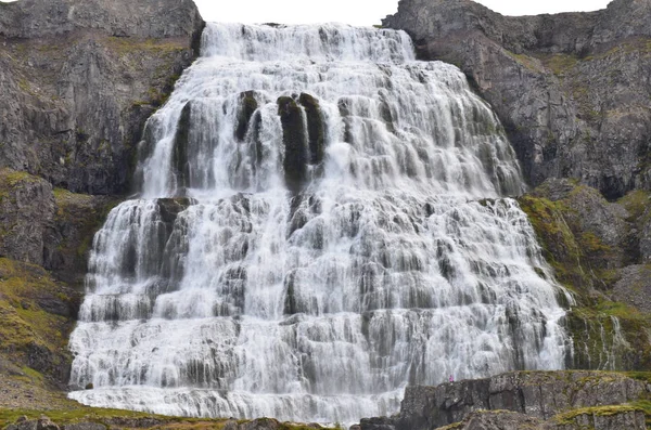 Cascata Dynjandi Westfjords Islanda Girato 105 Obiettivo Sigma Art 105 — Foto Stock