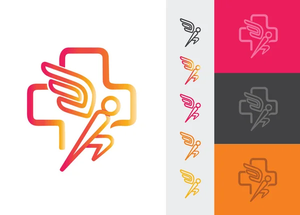 Kanatları simgesi simgesi marka logosu ile atletizm simgesi