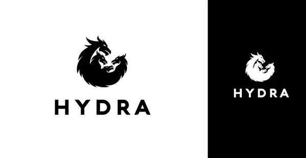4 Hydra ejderha simgesinin modern siyah siluet