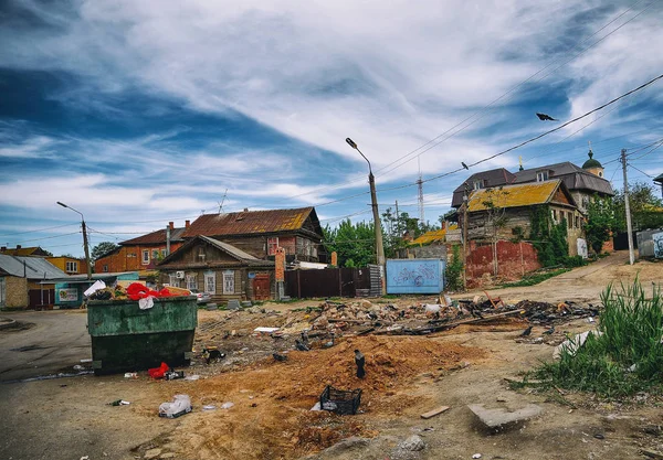 Zanieczyszczone Centrum Astrakhan Rosji — Zdjęcie stockowe