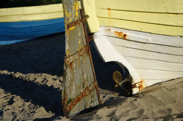 Rudder Propeller Old Fishing Boat Beach Stegna Village Pomerania Poland — Stock Photo, Image