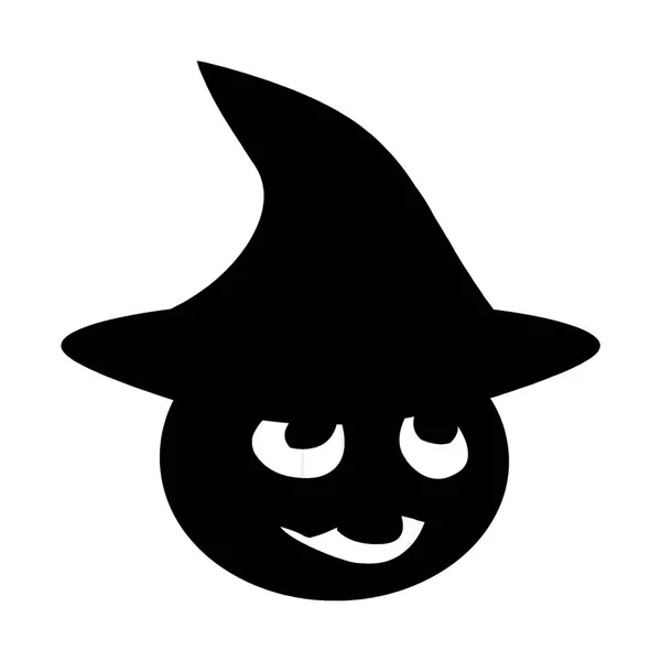 Geïsoleerde Zwarte Pompoen Silhouet Voor Halloween Illustratie Van Een Pompoen — Stockfoto