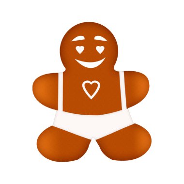 Beyaz bir arka plan üzerinde izole Noel kurabiye. Noel gingerbread çizimi.