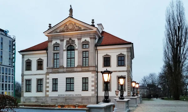 Maison Musée Chopin Varsovie Dans Soirée Pologne — Photo