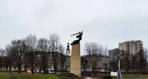 Památník Hrdinů Obránci Varšavy Cestování Varšavy Cestování Varšavy Polsko Zimě — Stock fotografie