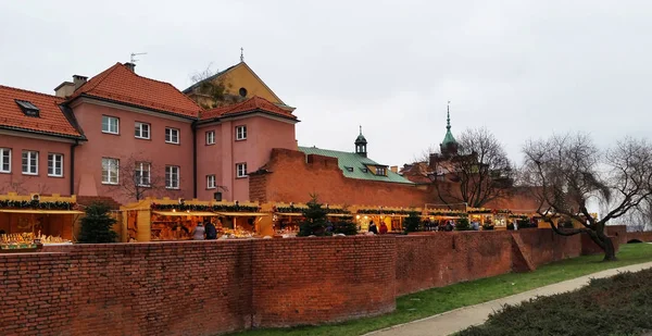 Streets Warsaw Beautiful Houses Travelling Warsaw Poland Winter Old Town — Stock Photo, Image