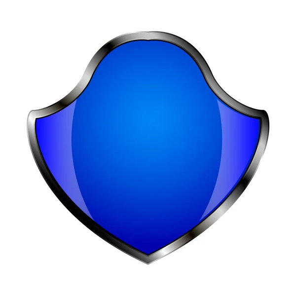Escudo Azul Aislado Sobre Fondo Blanco Ilustración Vectorial Del Escudo — Vector de stock