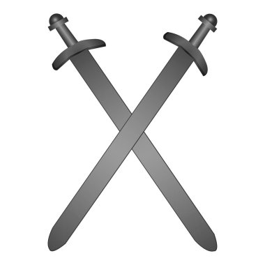 Beyaz arka plan üzerinde izole iki kılıç. İki kılıç vektör çizim