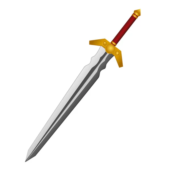Meč Izolovaných Bílém Pozadí Vektorové Ilustrace Meče — Stockový vektor