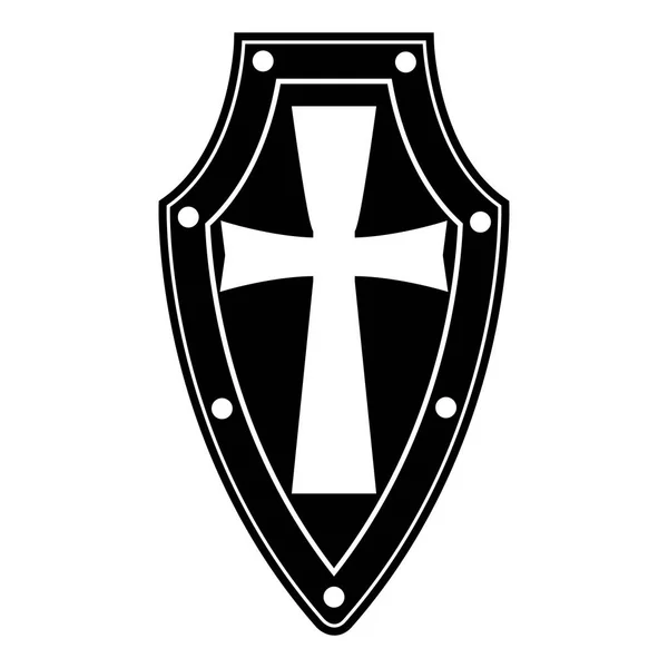 Ізольований Чорний Щит Білому Тлі Векторна Ілюстрація Щита Герб Символ — стоковий вектор