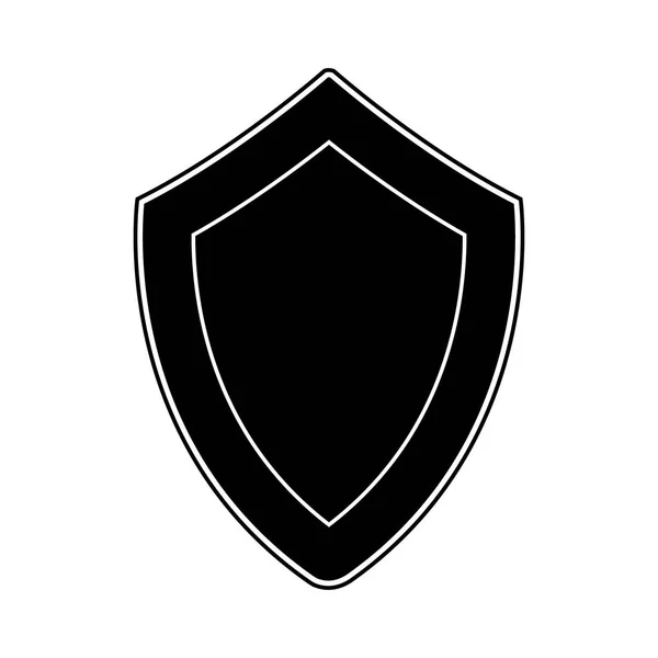 Escudo Negro Aislado Sobre Fondo Blanco Ilustración Vectorial Del Escudo — Vector de stock