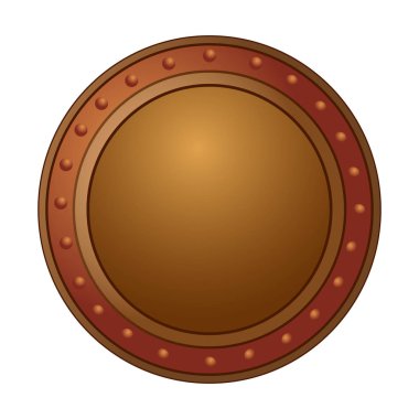 Beyaz arka plan üzerinde izole yuvarlak kalkan. Bir kalkan vektör çizim 