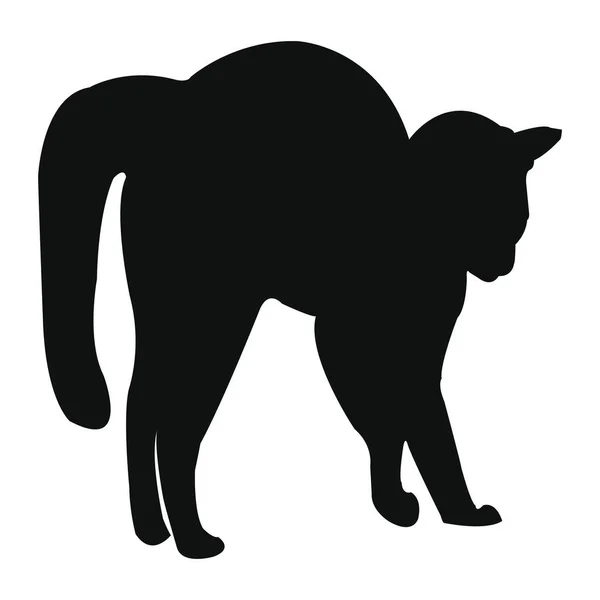 Illustration Black Cat White Background Cat Standingt Silhouette Cat — Stock Photo, Image