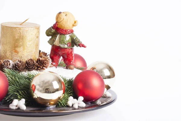 New Years Christmas Decoration Table — Stock Photo, Image