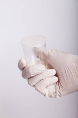 Tablo, seçici odak ve küçük alan derinliği tıbbi konteynerler