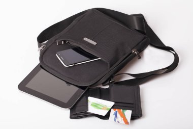 Mens iş çanta tablet ve cep telefonu ile