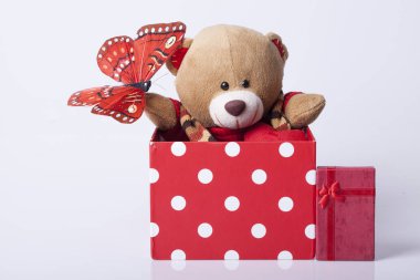 Ayı oyuncak ve giftsl, seçici odak ve küçük alan derinliği