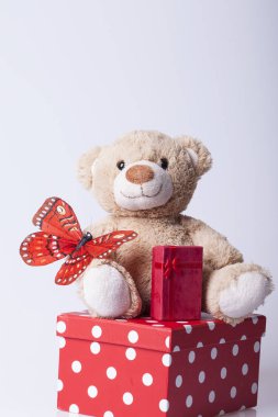 Ayı oyuncak ve giftsl, seçici odak ve küçük alan derinliği