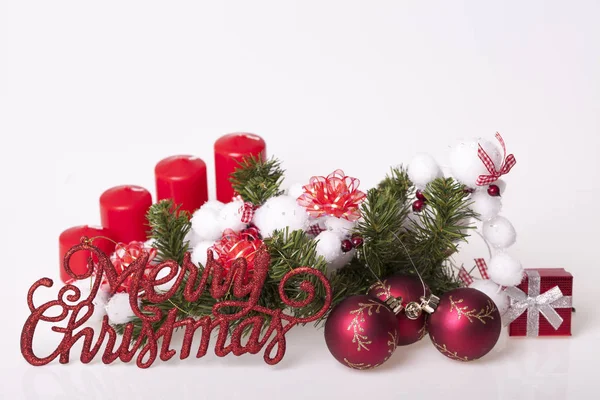 New Years Christmas Decoration Table — Stock Photo, Image