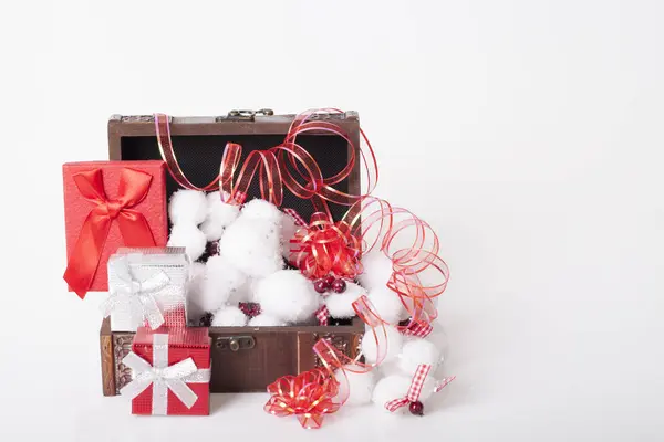 Neujahrs Und Weihnachtsdekoration Auf Dem Tisch — Stockfoto