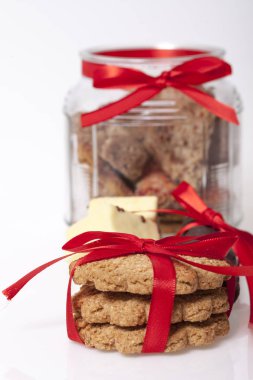 çikolata ve bir çerez olarak bir incelik ve süslemeleri, seçici odak ve küçük alan derinliği