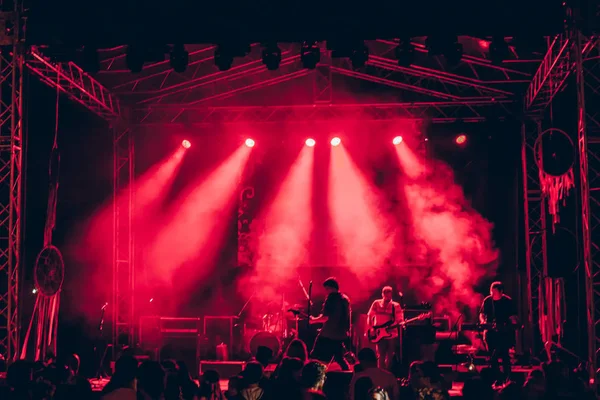 İnsanlar rock konseri izliyor..