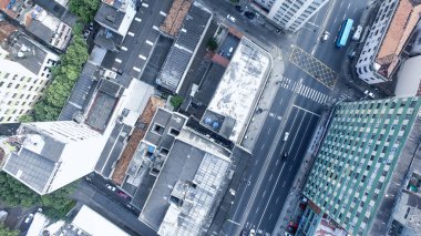 Niteroi şehir deniz arka planda, havadan görünümü ile binaların