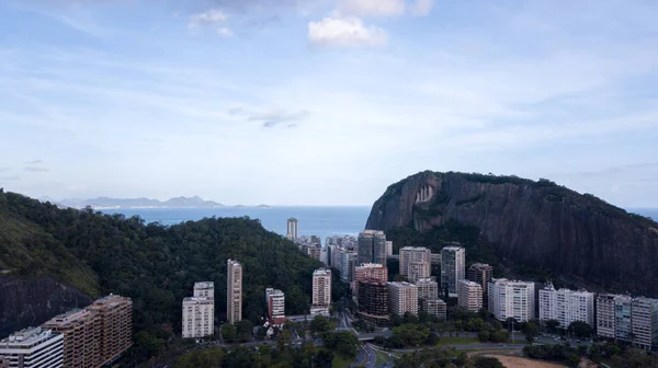 Вид Воздуха Беспилотник Лагуны Рио Жанейро Копакабана Сумерках — стоковое фото