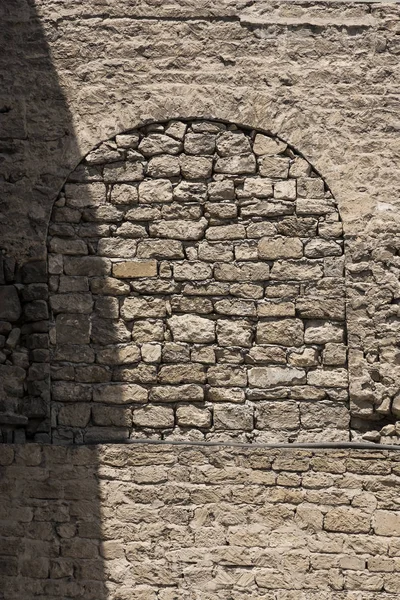 Steinerne Festungsmauer Alte Festung Des Historischen Zentrums Von Icheri Sheher — Stockfoto