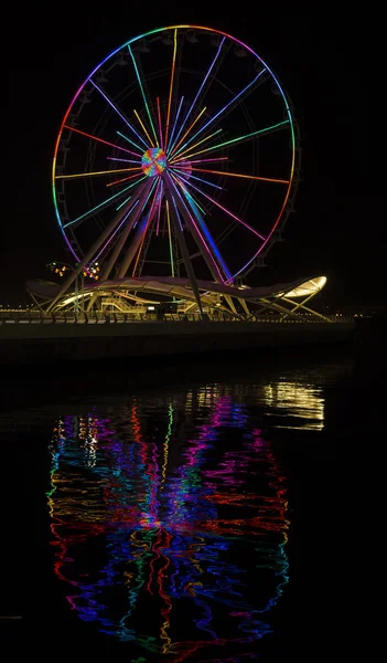 Sea Boulevard Baku Azerbaijan January 2019 Attraction Ferris Wheel Installed — Stock Photo, Image