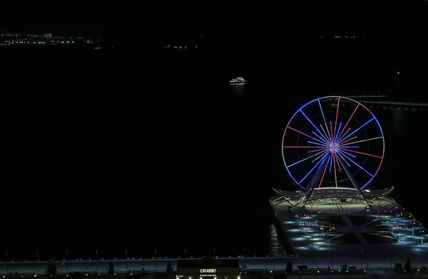 Sea Boulevard Baku Azerbaijan January 2019 Attraction Ferris Wheel Installed — Stock Photo, Image