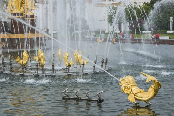 Fountain Friendship Peoples All Russian Exhibition Center Moscow Russia — Stock Photo, Image