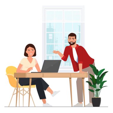 Ofiste birlikte çalışan iş adamları