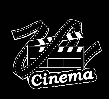 Film ve teyp. Siyah arka planda itiraz ediyorum. Vektör düz görüntü