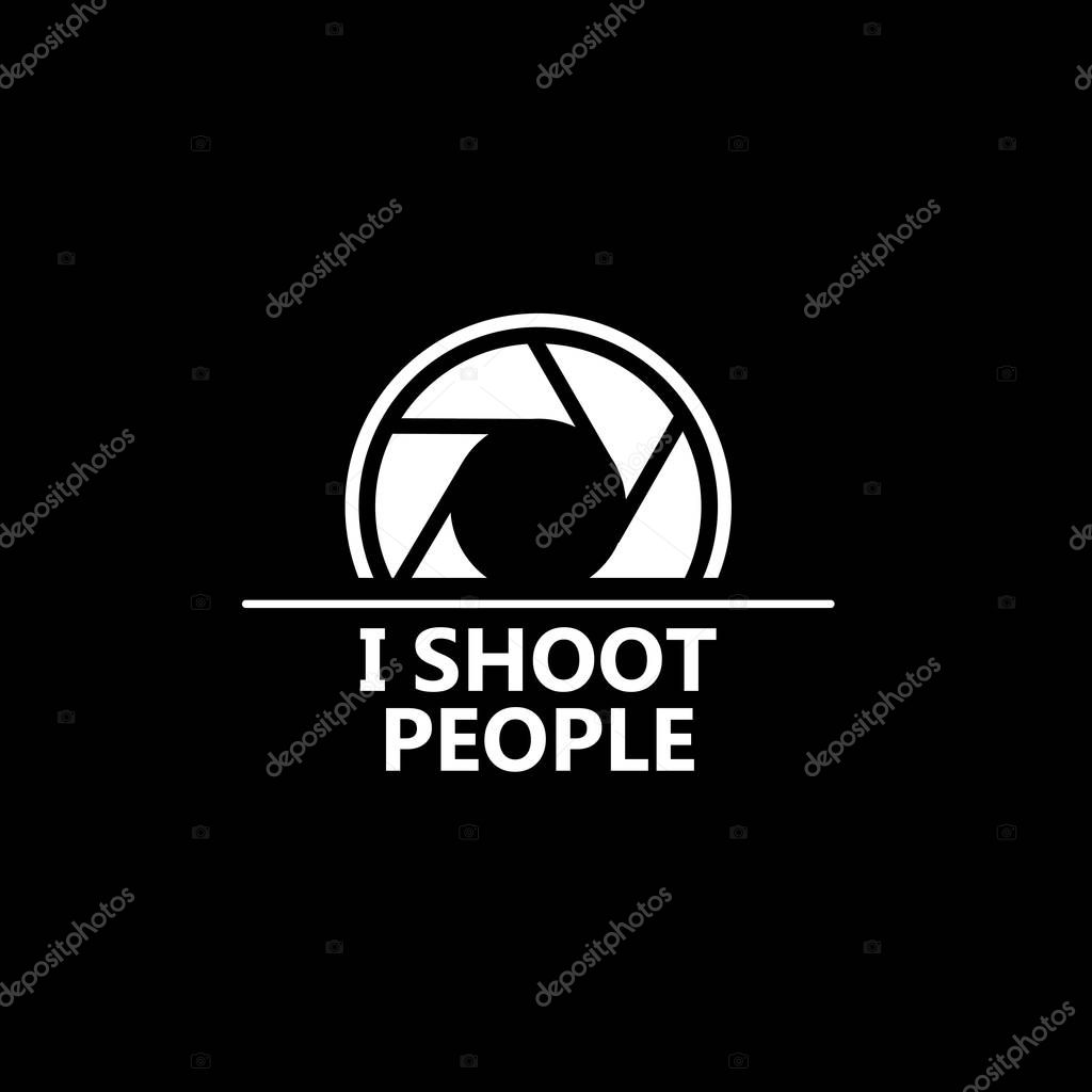 Abstract logo template for photo Studio on black background. I shoot people. Vector image