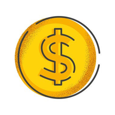 Madeni para. Retro tarzı simgesi. İzole vektör nesnesi