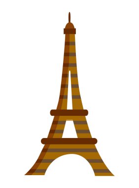 Paris'te Eyfel Kulesi. Avrupa dönüm noktası. Seyahat. Vektör düz çizim