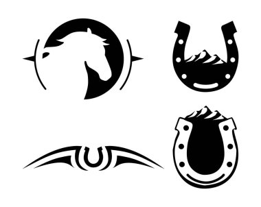 Çiftliği ve ranch için yaratıcı logo. Siyah ve beyaz. İzole vektör çizim