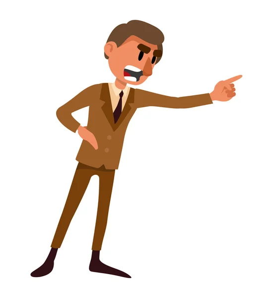 Angry man swears. vector isolated illustrationangry man swears — Stock Vector