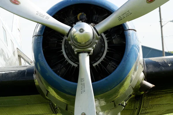 Выставке Представлен Винтажный Двигатель Самолета — стоковое фото