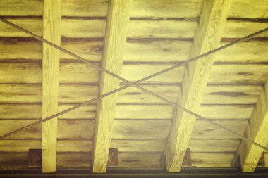 Bir köprü, alt Ahşap dokusu manzarada vurdu