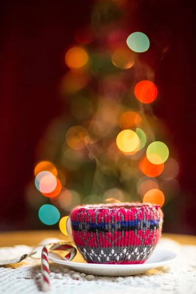 Juldekoration Och Kopp Eller Kaffe — Stockfoto