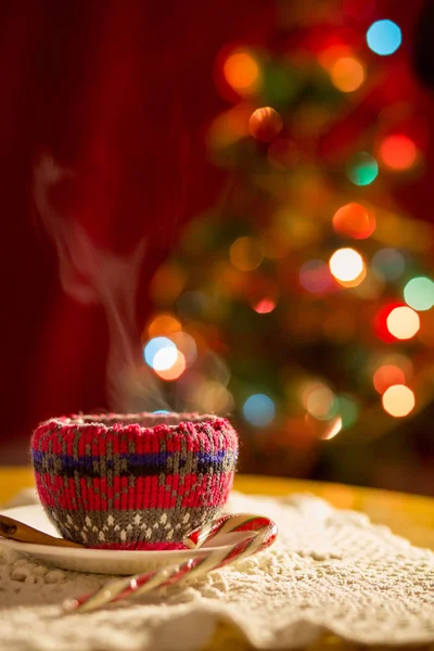 Kerstdecoratie Kopje Thee Koffie — Stockfoto