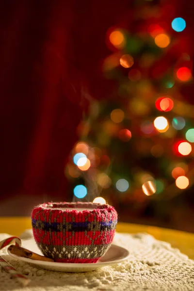 Kerstdecoratie Kopje Thee Koffie — Stockfoto