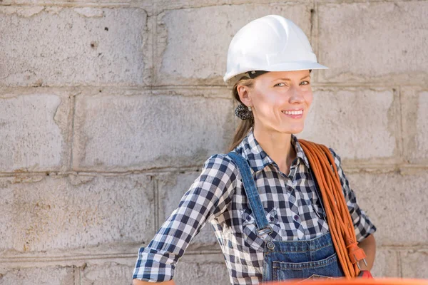 Beautiful Worker Construction Site — Stock Photo, Image