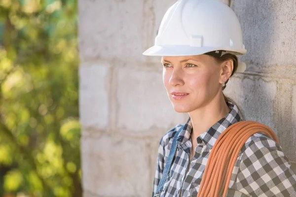 Beautiful Worker Construction Site — Stock Photo, Image