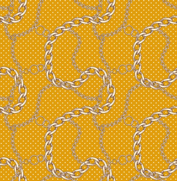 Nahtloses Muster Mit Goldenen Ketten Schöne Schmuckketten Mit Punkten Auf — Stockfoto