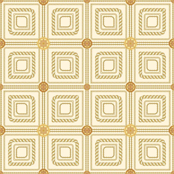Геометрический Дизайн Бесшовные Золотые Цепи Узор Изолирован Белом Фоне Готовый — стоковое фото